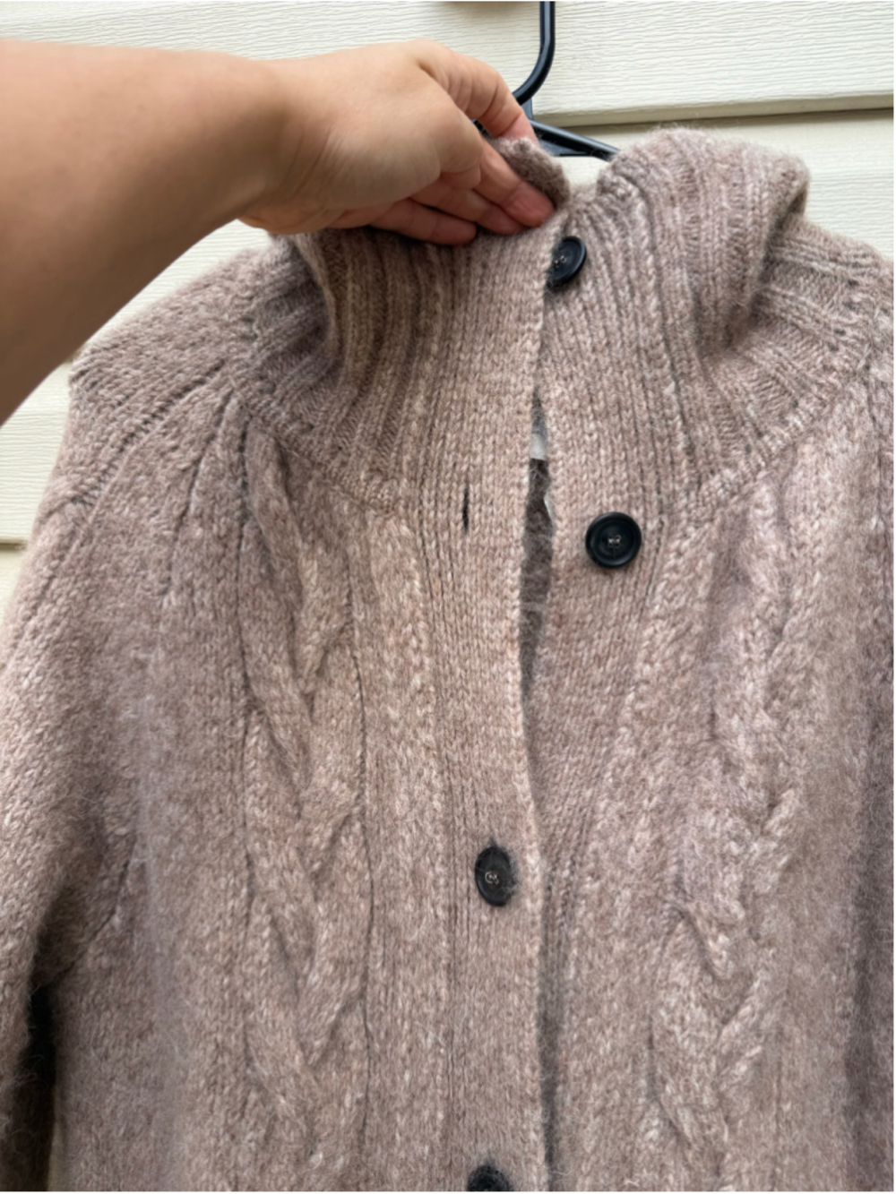 AG Adriano Goldschmied Baby Alpaca Wool Cable Knit Cardigan M/L Italy - Picture 11 of 11